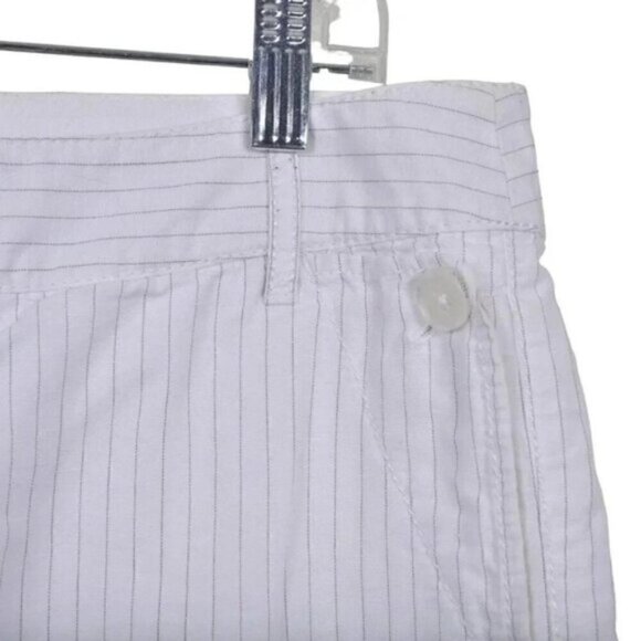 Mexx Wide Leg Pants Linen Blend White Grey Striped Size 10 - Picture 3 of 7